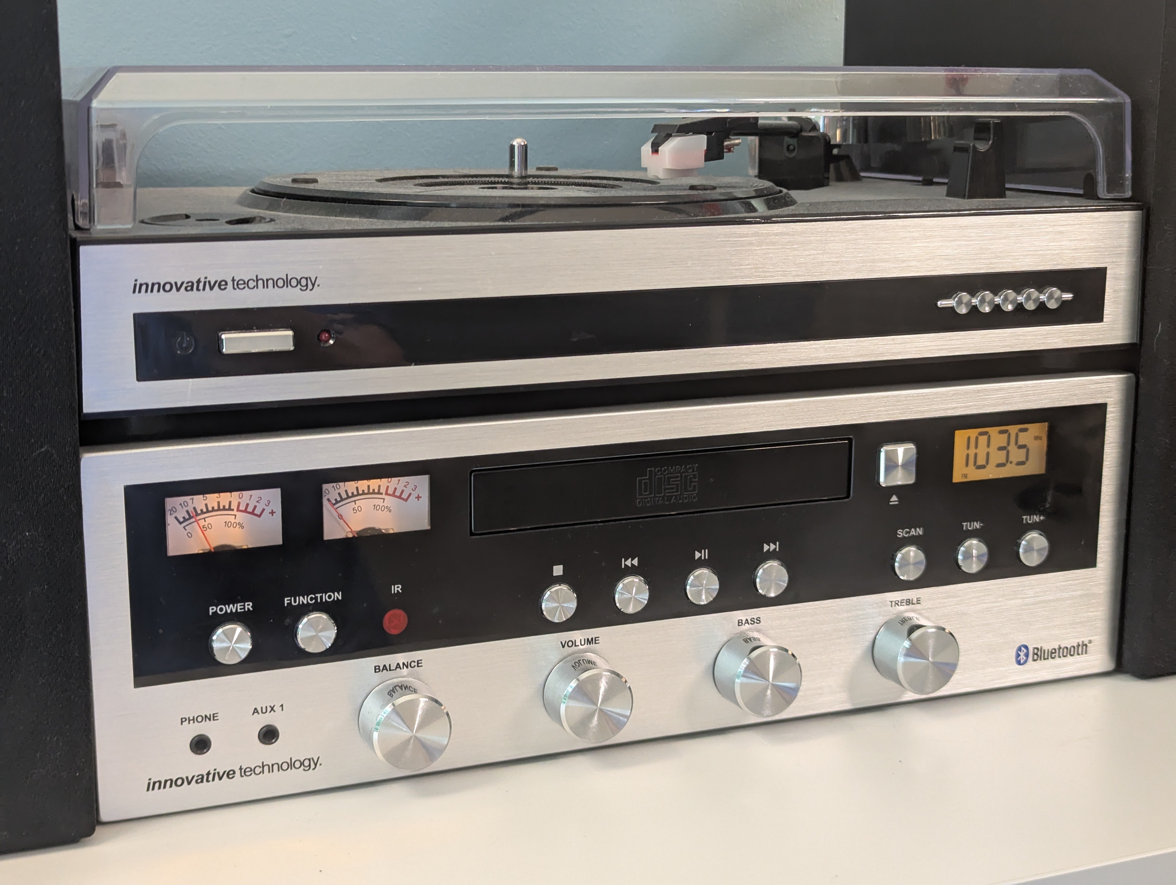 A photo of the stereo after the LED swap