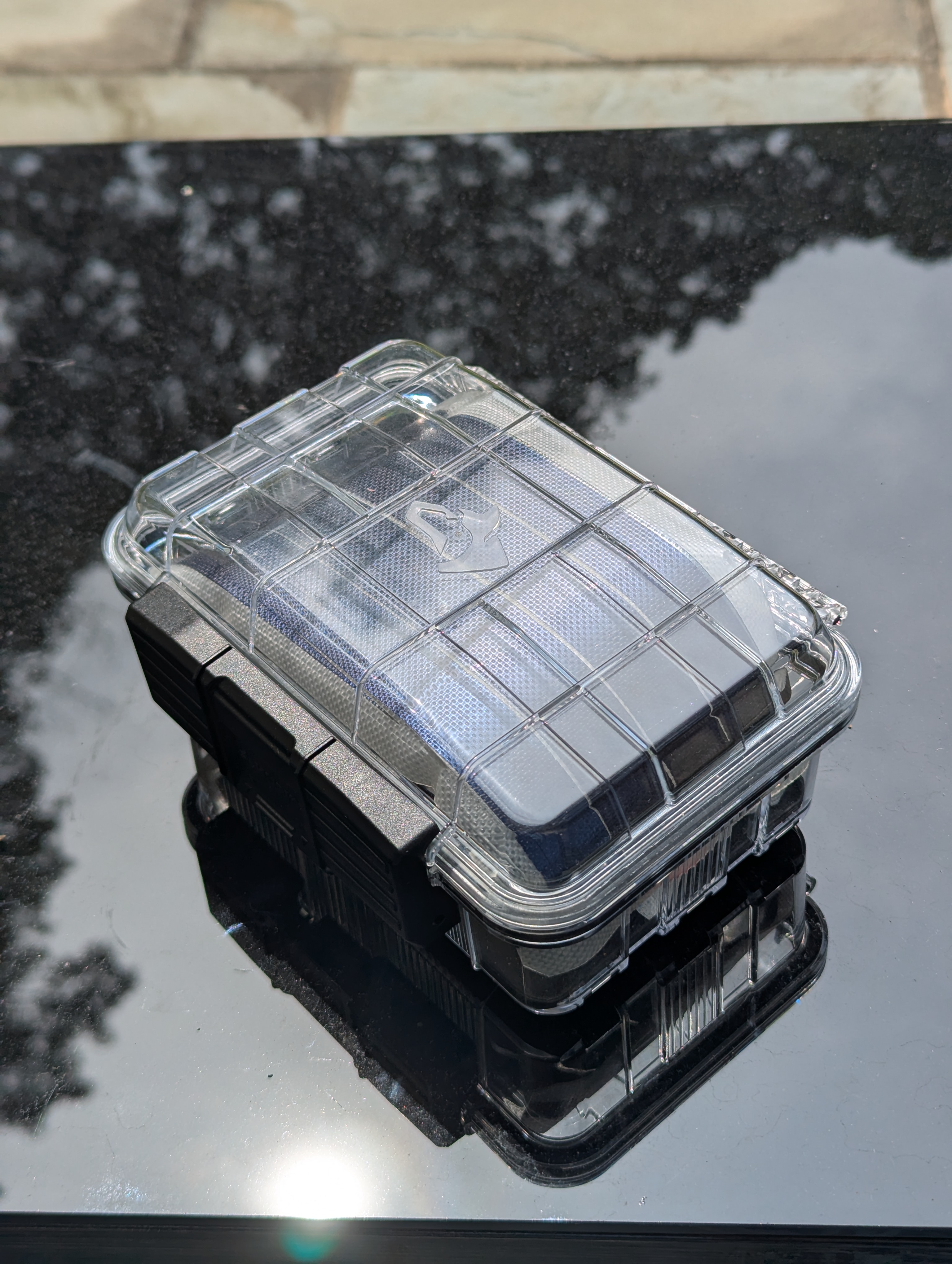 Photograph of the device set up in the sun